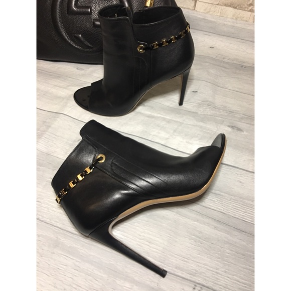 Ferragamo authentic Black Leather chain Mako Boot - Picture 2 of 10